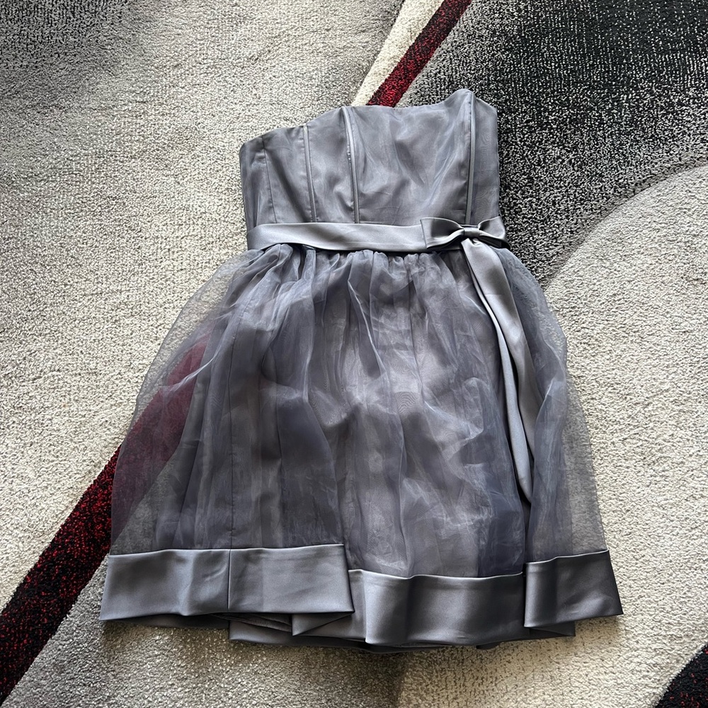 Alfred Angelo Charcoal Strapless Formal Dress